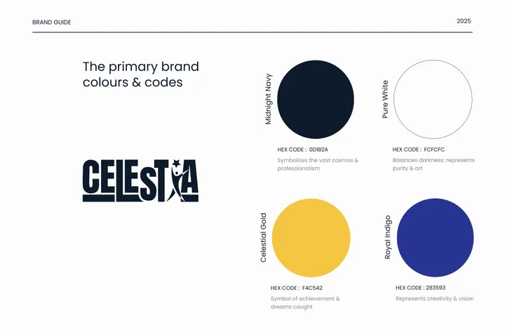 Celestia primary brand colours with codes