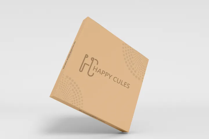 Happy Cules box in mid-air