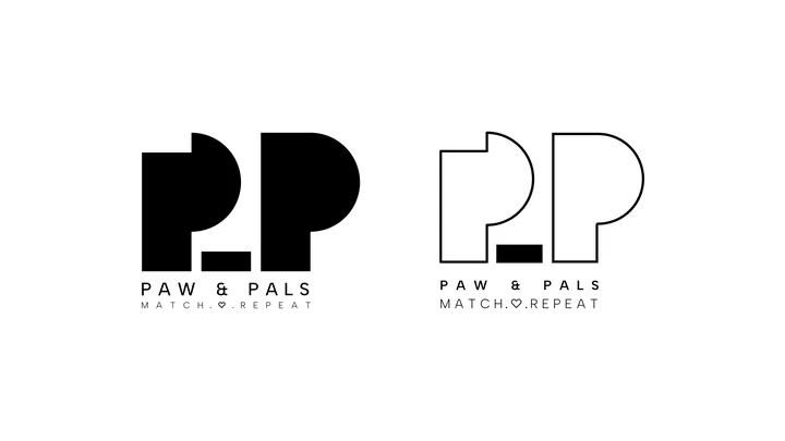 Paw & Pals logo in solid and outline